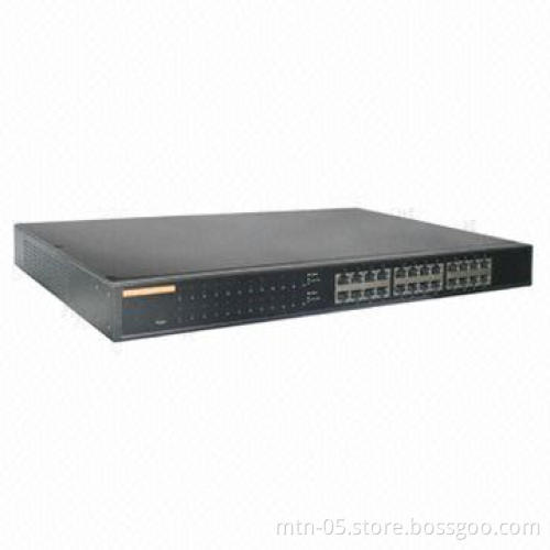 Gigabit 24-port Ethernet Switch with 19-inch Standard Rack Structure, Industrial Design